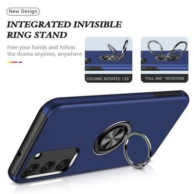Samsung Galaxy S23 Hybrid skal med Finger Ring - Blå