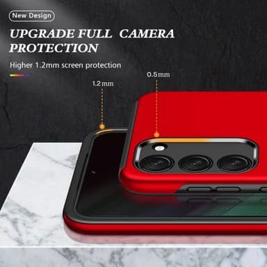 Samsung Galaxy S23 Hybrid skal med Finger Ring - Röd