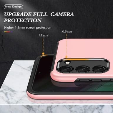 Samsung Galaxy S23 Hybrid skal med Finger Ring - Rose Gold