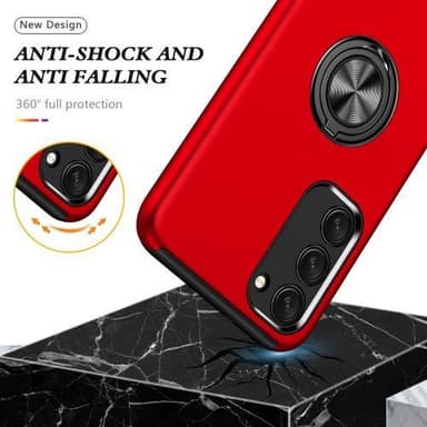 Samsung Galaxy S23 Hybrid skal med Finger Ring - Röd