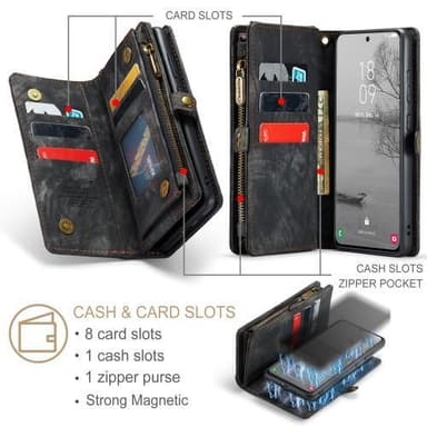 Samsung Galaxy S23 Retro läder plånboksfodral - Svart