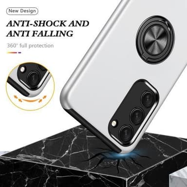 Samsung Galaxy S23+ Hybrid skal med Finger Ring - Silver