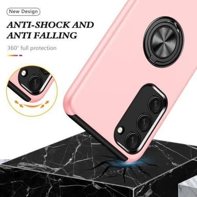 Samsung Galaxy S23 Hybrid skal med Finger Ring - Rose Gold