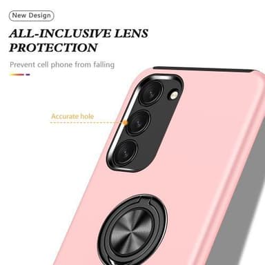 Samsung Galaxy S23 Hybrid skal med Finger Ring - Rose Gold