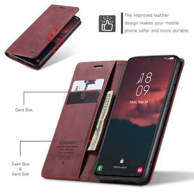 CASEME Plånboksfodral Samsung Galaxy S23+ - Vinröd