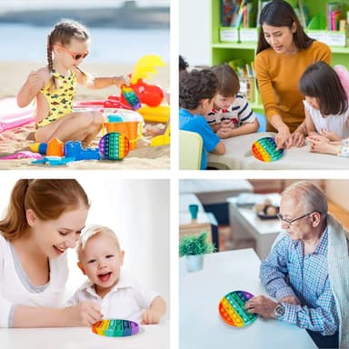 Pop it Fidget Toy rund Regnbågsfärger