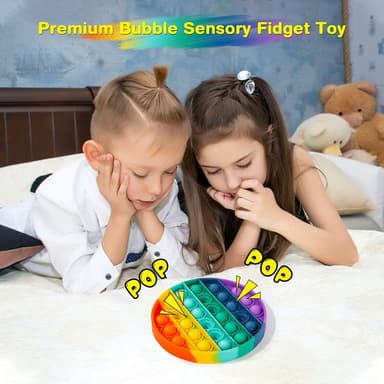 Pop it Fidget Toy rund Regnbågsfärger