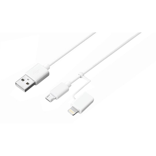 Sandstrøm Micro USB-kabel 1.8m med Lightning-adapter