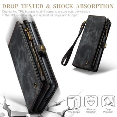 Samsung Galaxy S23+ (Plus) Caseme Retro plånboksfodral - Svart