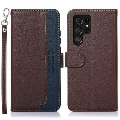 Samsung Galaxy S23 Ultra KHAZNEH Plånboksfodral - Brun/Blå