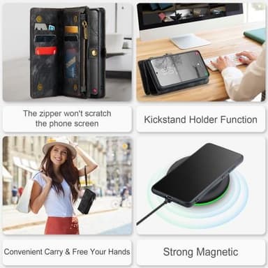 Samsung Galaxy S23+ (Plus) Caseme Retro plånboksfodral - Svart