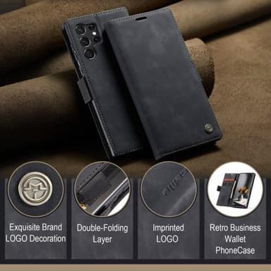 CASEME Plånboksfodral Samsung Galaxy S23 Ultra - Svart