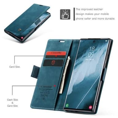CASEME Plånboksfodral Samsung Galaxy S23 Ultra - Blå
