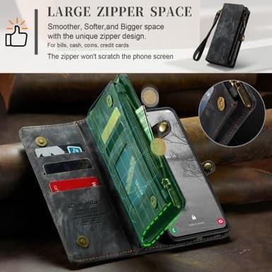 Samsung Galaxy S23+ (Plus) Caseme Retro plånboksfodral - Svart