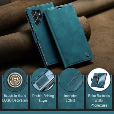 CASEME Plånboksfodral Samsung Galaxy S23 Ultra - Blå