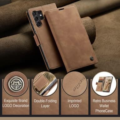 CASEME Plånboksfodral Samsung Galaxy S23 Ultra - Brun