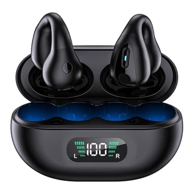 Trådlösa open-ear hörlurar Bluetooth 5.3 Svart