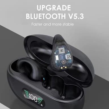 Trådlösa open-ear hörlurar Bluetooth 5.3 Svart
