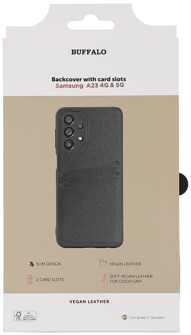 Buffalo Samsung Galaxy A23 5G mobilskal med kortfack (svart)