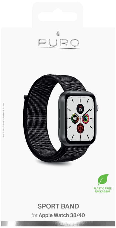 Puro Apple Watch 38-41mm nylonband (svart)
