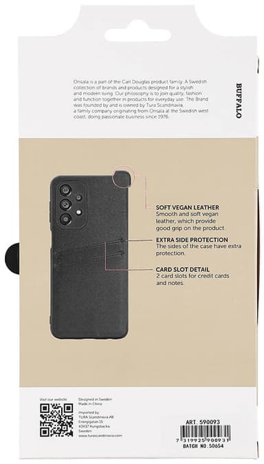 Buffalo Samsung Galaxy A23 5G mobilskal med kortfack (svart)