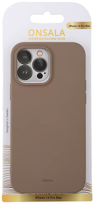 Onsala iPhone 14 Pro Max silikonskal (brunt)