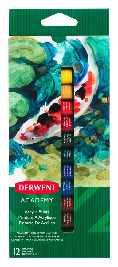 Derwent Academy Akrylfärger 12 ml 12 st
