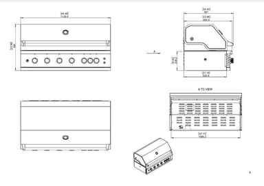 Myoutdoorkitchen - Built-in - Inbyggbar Gasolgrill med 6 brännare