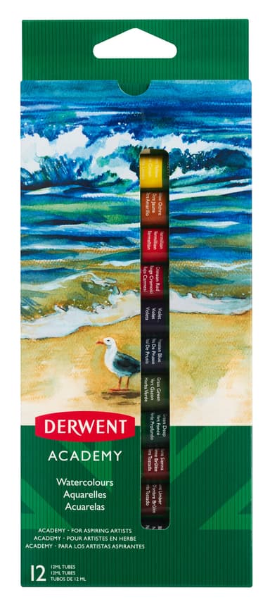 Derwent Academy Akvarellfärger 12 ml 12 st