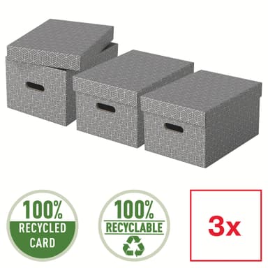 Esselte Hemförvaringsbox Medium, 3-pack