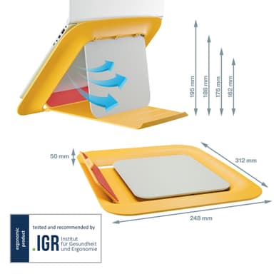 Laptopställ Leitz Cosy gul
