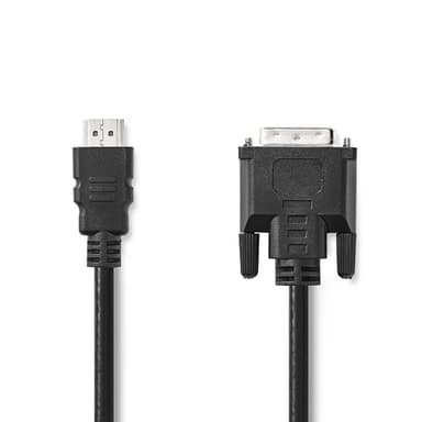 Nedis HDMI™ kabel | HDMI™ Kontakt | DVI-D 24+1-Pin Hane | 1080p | Nickelplaterad | 2.00 m | Rak | PVC | Svart | Låda