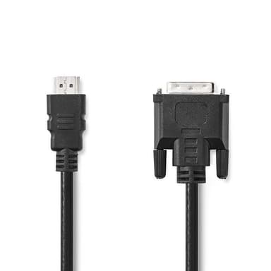Nedis HDMI™ kabel | HDMI™ Kontakt | DVI-D 24+1-Pin Hane | 1080p | Nickelplaterad | 2.00 m | Rak | PVC | Svart | Låda