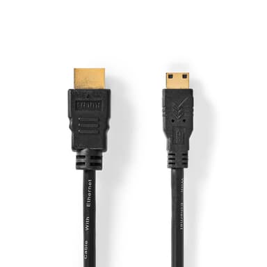 Nedis High Speed ​​HDMI ™ kabel med Ethernet | HDMI™ Kontakt | HDMI™ Mini kontakt | 4K@30Hz | 10.2 Gbps | 2.00 m | Rund | PVC | Svart | Låda