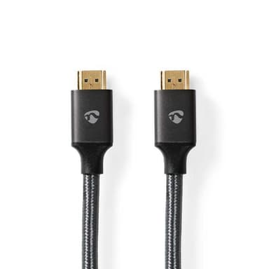 Nedis High Speed ​​HDMI ™ kabel med Ethernet | HDMI™ Kontakt | HDMI™ Kontakt | 4K@60Hz | ARC | 18 Gbps | 5.00 m | Rund | Bomull | Grå / Grått Med Metall | Kartong med täckt fönster