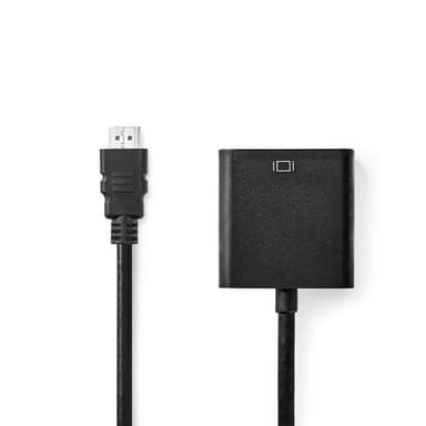 Nedis HDMI™ kabel | HDMI™ Kontakt | VGA hona 15p / 3.5 mm Hona | 1080p | Nickelplaterad | 0.20 m | Rak | PVC | Svart | Kuvert