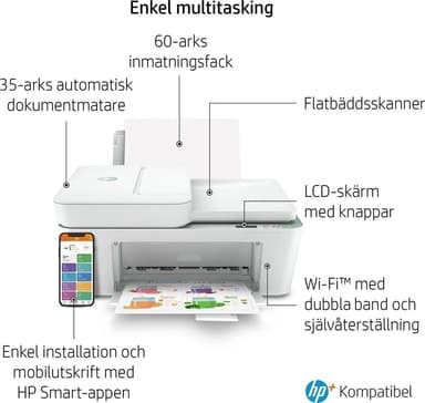 HP DeskJet 4122e med 6 månader Instant Ink & HP+