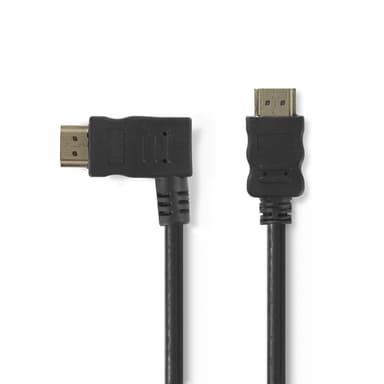 Nedis High Speed ​​HDMI ™ kabel med Ethernet | Vänster Hooked HDMI ™ Connector | HDMI™ Kontakt | 4K@30Hz | 10.2 Gbps | 1.50 m | Rund | PVC | Svart | Plastpåse