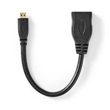 Nedis High Speed ​​HDMI ™ kabel med Ethernet | HDMI™ Micro kontakt | HDMI™ Utgång | 4K@30Hz | 10.2 Gbps | 0.20 m | Rund | PVC | Svart | Plastpåse