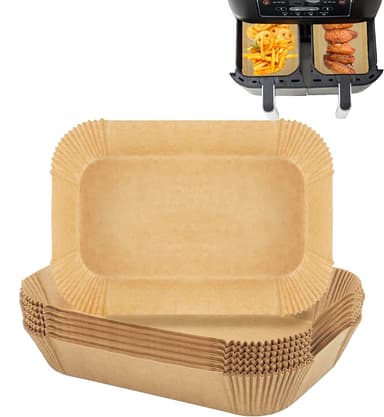 Engångs Air Fryer pappersfoder 50-pack Ljusbrun 22x14 cm