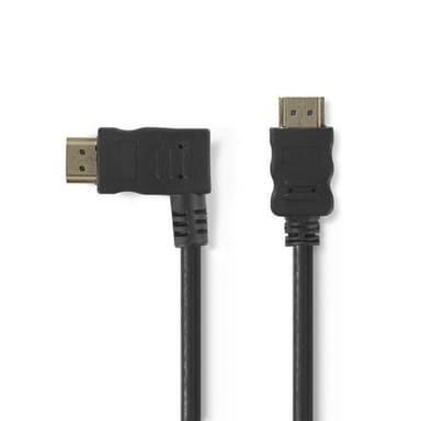 Nedis High Speed ​​HDMI ™ kabel med Ethernet | Vänster Hooked HDMI ™ Connector | HDMI™ Kontakt | 4K@30Hz | 10.2 Gbps | 1.50 m | Rund | PVC | Svart | Plastpåse