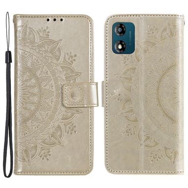 SKALO Motorola Moto E13 4G Mandala Plånboksfodral - Guld
