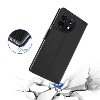 SKALO OnePlus 11 5G Korthållare Spegel Plånbok - Svart