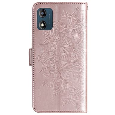 SKALO Motorola Moto E13 4G Mandala Plånboksfodral - Roséguld