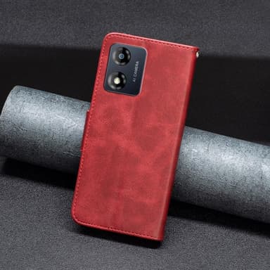 SKALO Motorola Moto E13 4G Plånboksfodral i PU-Läder - Röd
