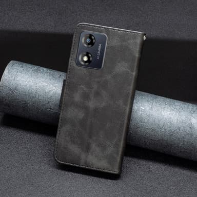 SKALO Motorola Moto E13 4G Plånboksfodral i PU-Läder - Svart