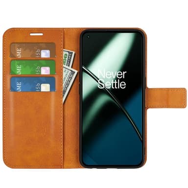SKALO OnePlus 11 5G Plånboksfodral i PU-Läder - Ljusbrun
