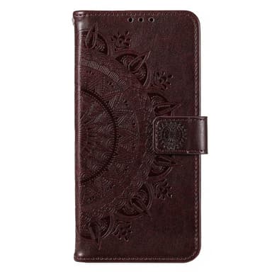 SKALO Motorola Moto E13 4G Mandala Plånboksfodral - Brun