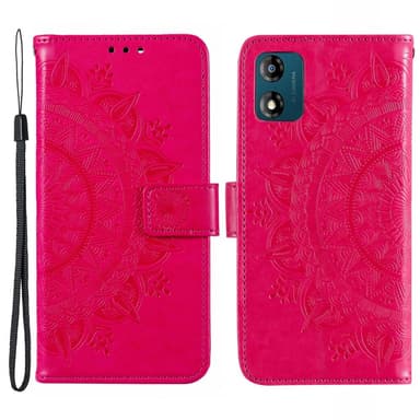 SKALO Motorola Moto E13 4G Mandala Plånboksfodral - Cerise