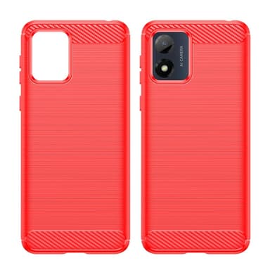 SKALO Motorola Moto E13 4G Armor Carbon Stöttåligt TPU-skal - Röd